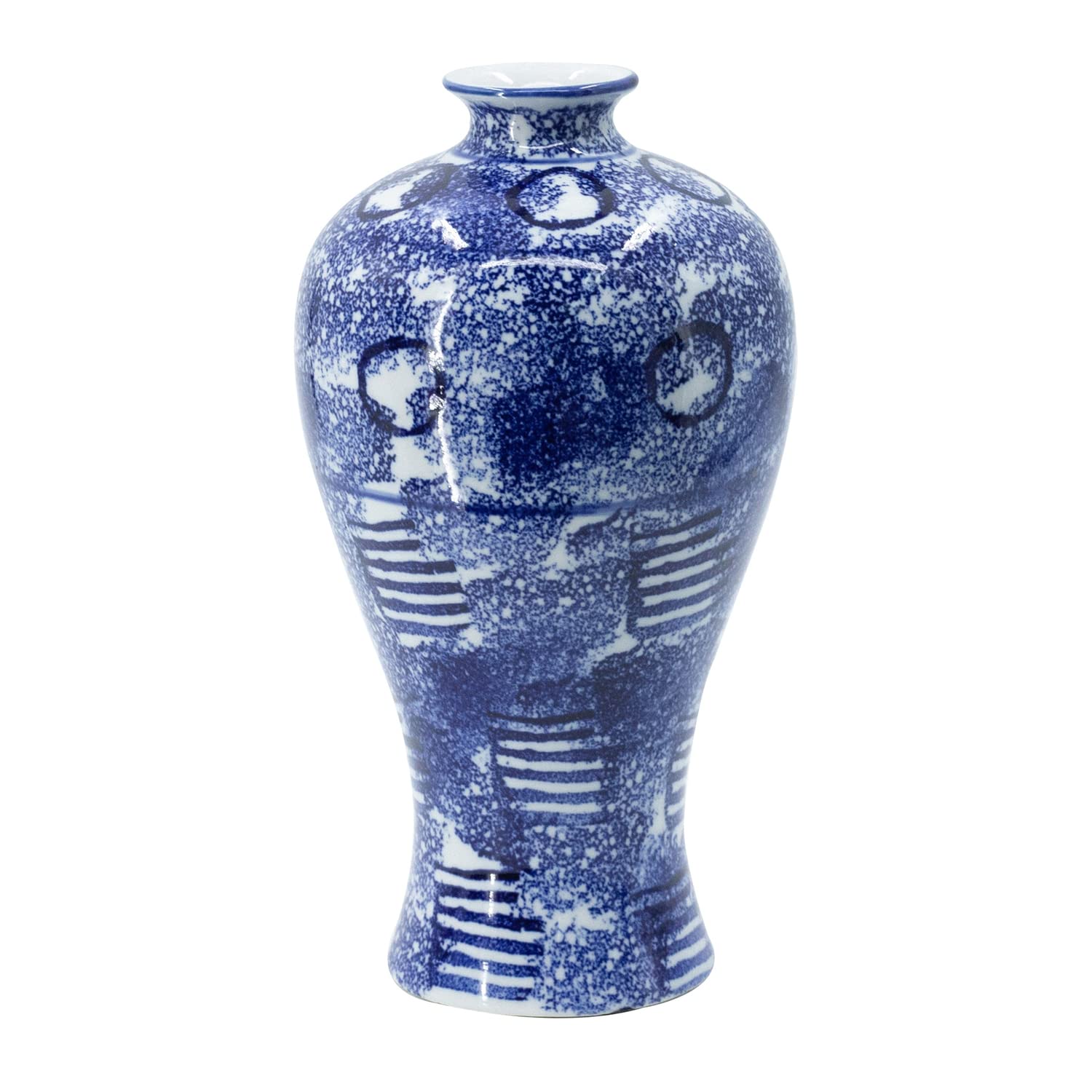 A&B Home 13'' Blue and White Porcelain Vase - Handcrafted Ancient Style Ceramic Flower Pot for Home Decor | Perfect for Living Room, Bedroom, or Office Centerpiece