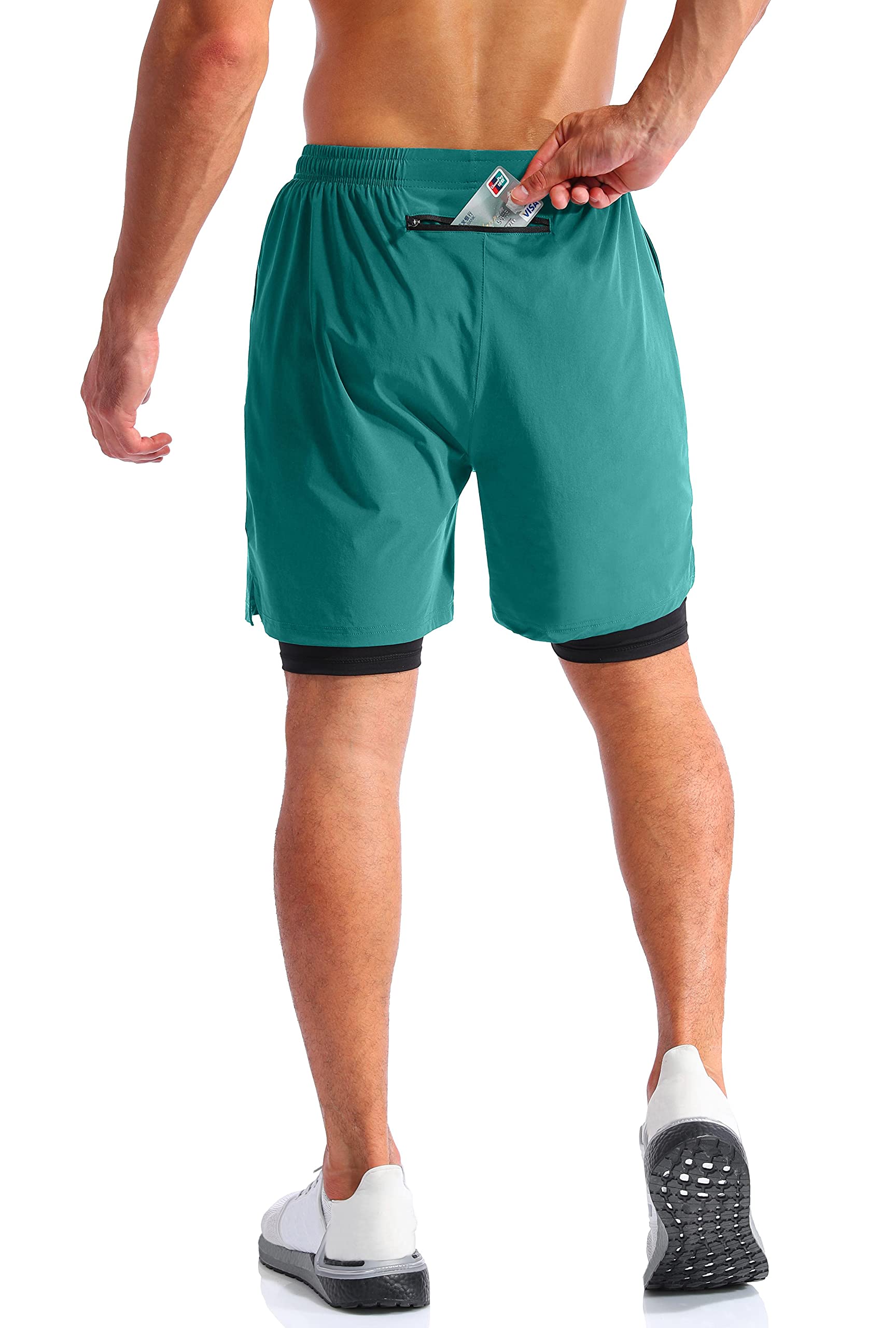 Pudolla Men's 2-in-1 Running Shorts 7