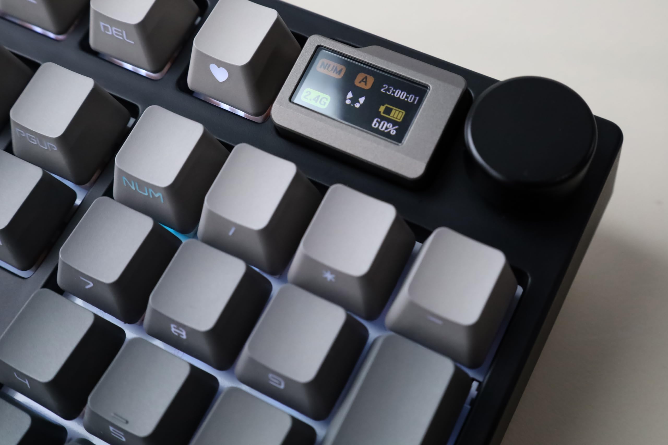 NJ98 Wireless Custom Mechanical Keyboard with Screen Knob - 96% Hot Swappable RGB Backlit Keyboard for Mac & Windows (Dark, Steel Plate, Gateron Milky Yellow Pro) - Perfect for Gaming, Office Work & Typing Enthusiasts