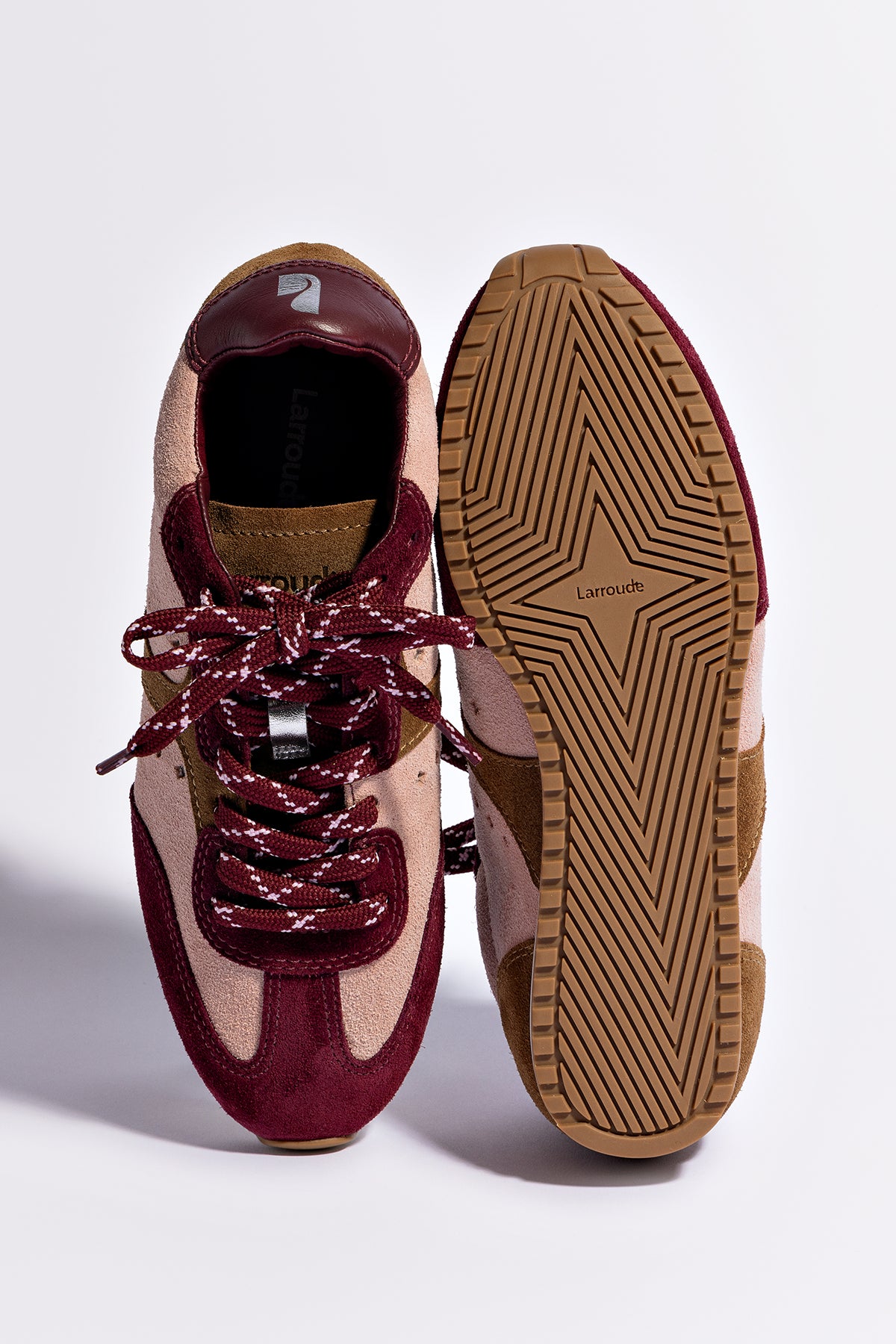 Stella Sneaker for Women - Tulip, Russet & Wine Suede with Silver Metallic Leather | Comfortable Casual Shoes for Walking, Work & Everyday Wear