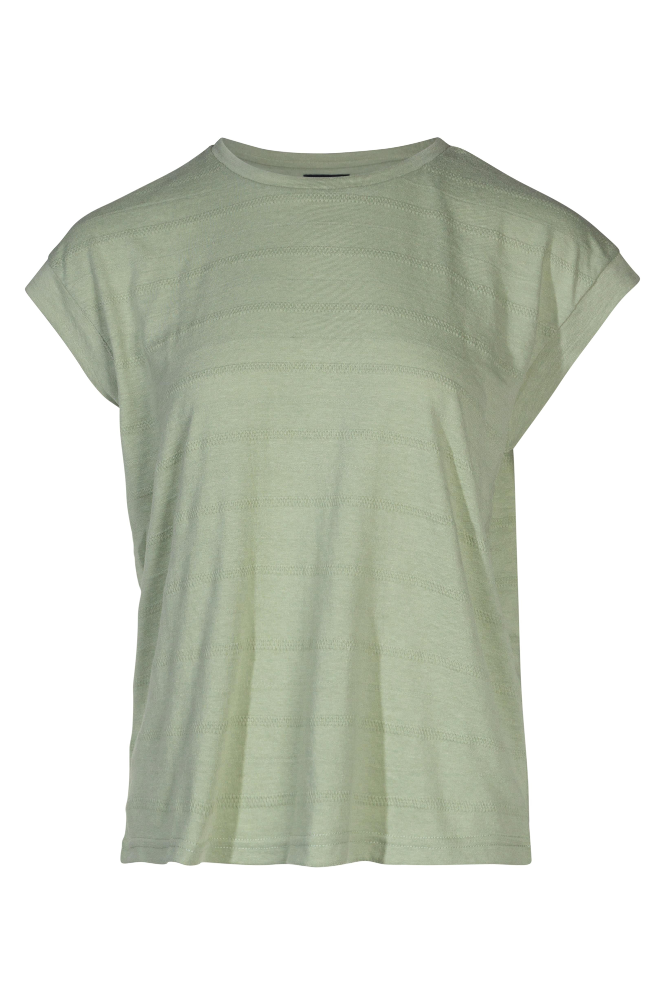 Sage Green Round Neck Jacquard Knit Top for Women - Stylish Casual Blouse for Everyday Wear, Office, and Date Nights