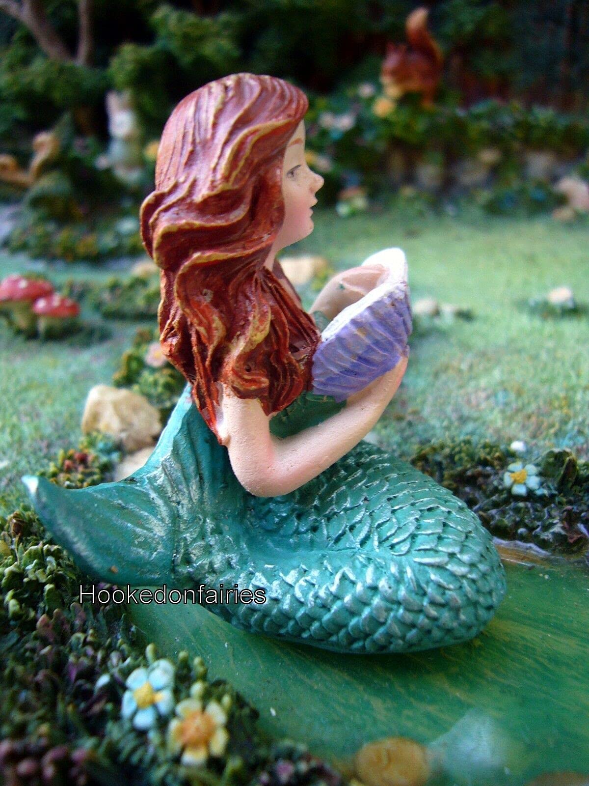 Miniature Mermaid Reading Fairy Garden Terrarium - GO 17510 - Perfect for Fairy Garden Decor, DIY Terrariums & Home Office Desk Decorations