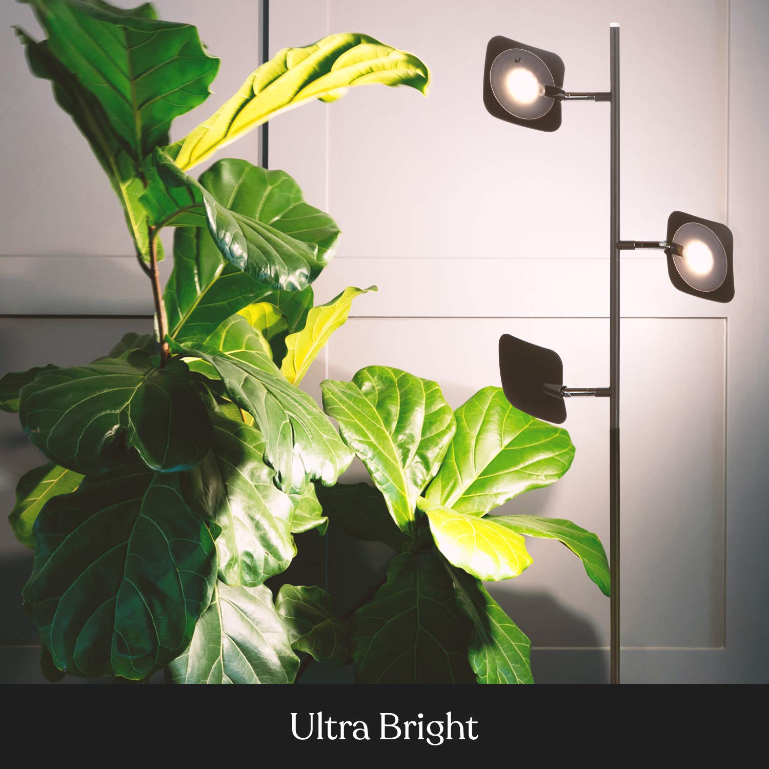 Brightech Adjustable LED Floor Lamp - Dimmable Standing Light for Living Room, Bedroom & Office, Modern Tree Design with Spotlight Panels, Space-Saving Tall Lamp in Bronze Finish | Perfect for Reading, Working & Ambient Lighting