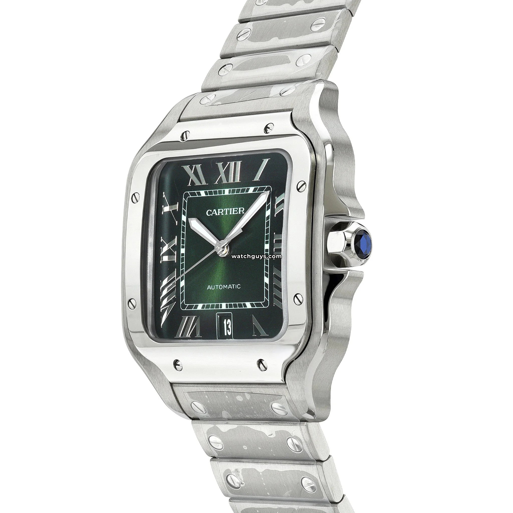 Cartier Santos Large Men's Watch WSSA0062 Green Dial - Luxury Stainless Steel Timepiece for Business & Formal Occasions