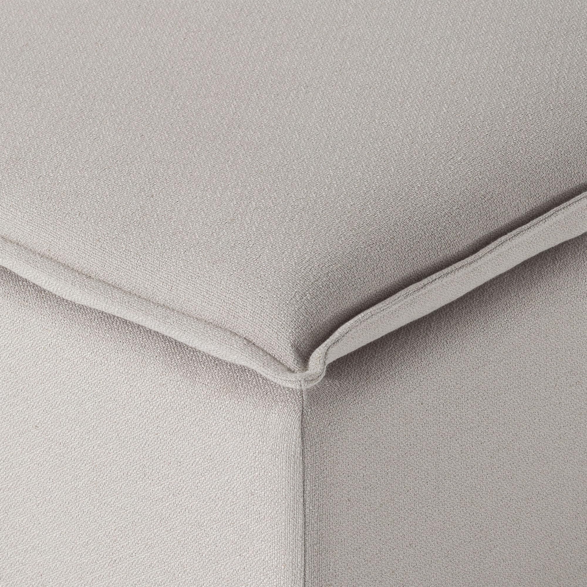 Maven Lane Claude Large Square Rustic Upholstered Ottoman with Cushion - Soft Dove Fabric Footrest for Living Room, Bedroom, Dorm - Perfect for Relaxing, Extra Seating & Home Decor