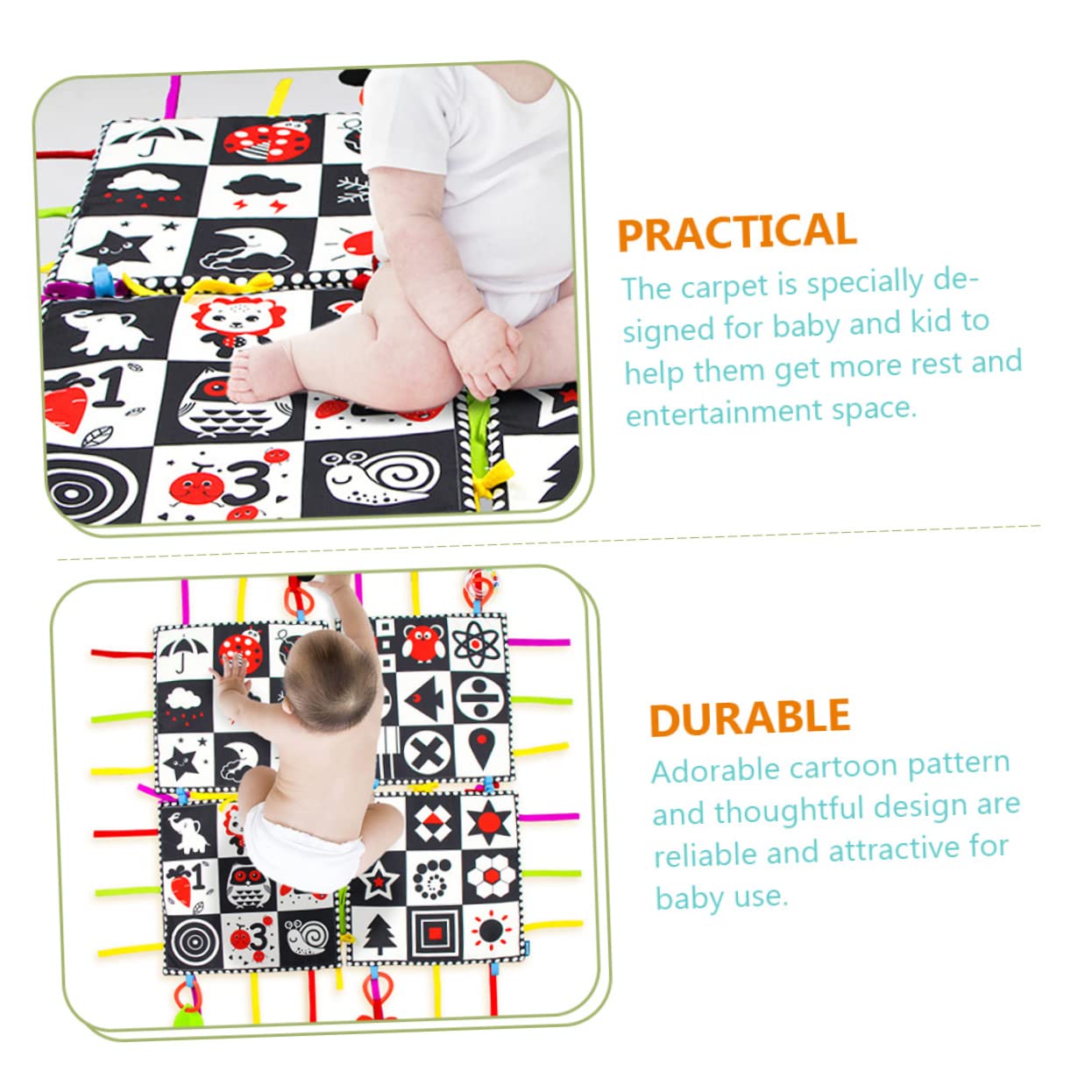 VICASKY 4-Piece Baby Play Mat Set - Non-Toxic Foam Floor Cushion for Infants & Toddlers - Soft Playmat for Crawling, Learning & Playtime - Nursery, Living Room & Daycare Safe