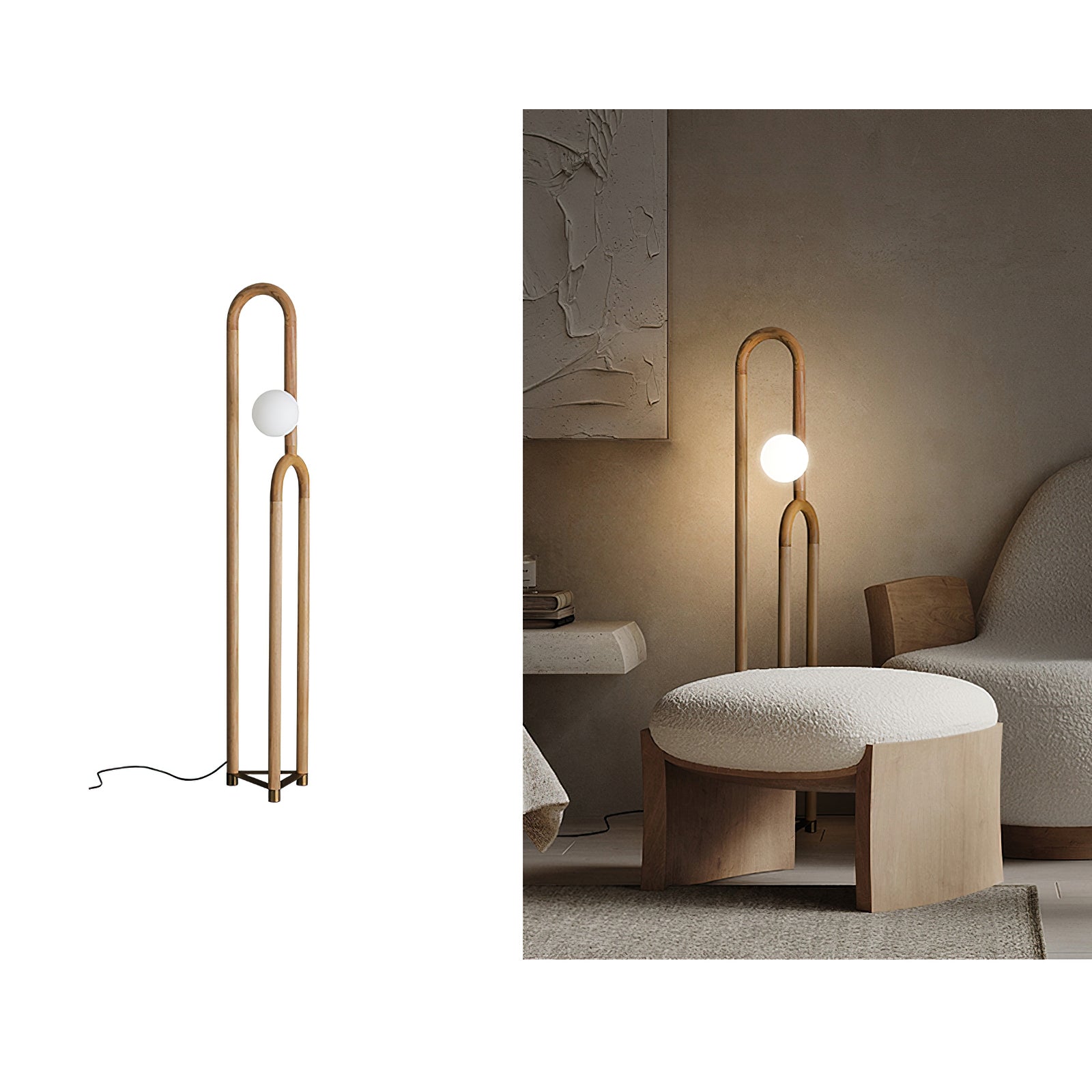 Modern Arc Floor Lamp with Adjustable Height - Stylish Reading Light for Living Room, Bedroom & Office - Perfect for Cozy Corners & Workspaces