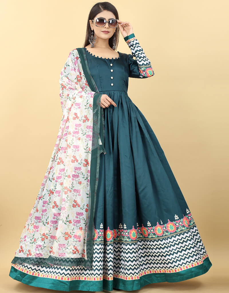 Elegant Blue Dianne Designer Party Gown with Dupatta - Perfect for Weddings, Evening Events & Special Occasions