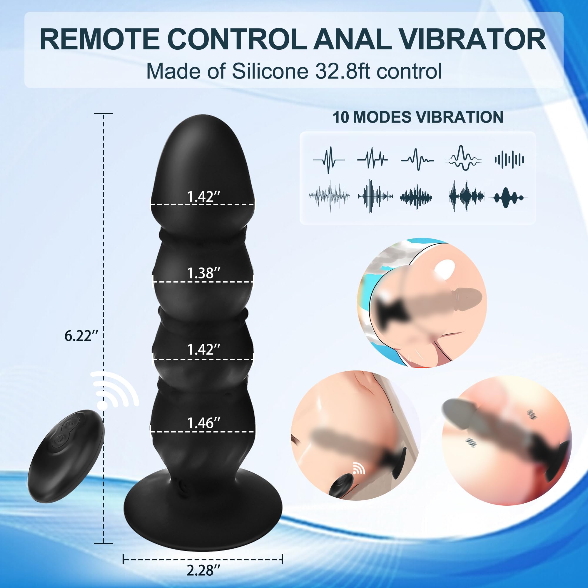 7PCS Vibrating Butt Plug Set - Anal Training Kit for Couples with 13.8 Inch Sex Ball Pillow & Prostate Massager | Adult Sex Toys for Men & Women | Perfect for Beginners, Couples Play & Solo Exploration