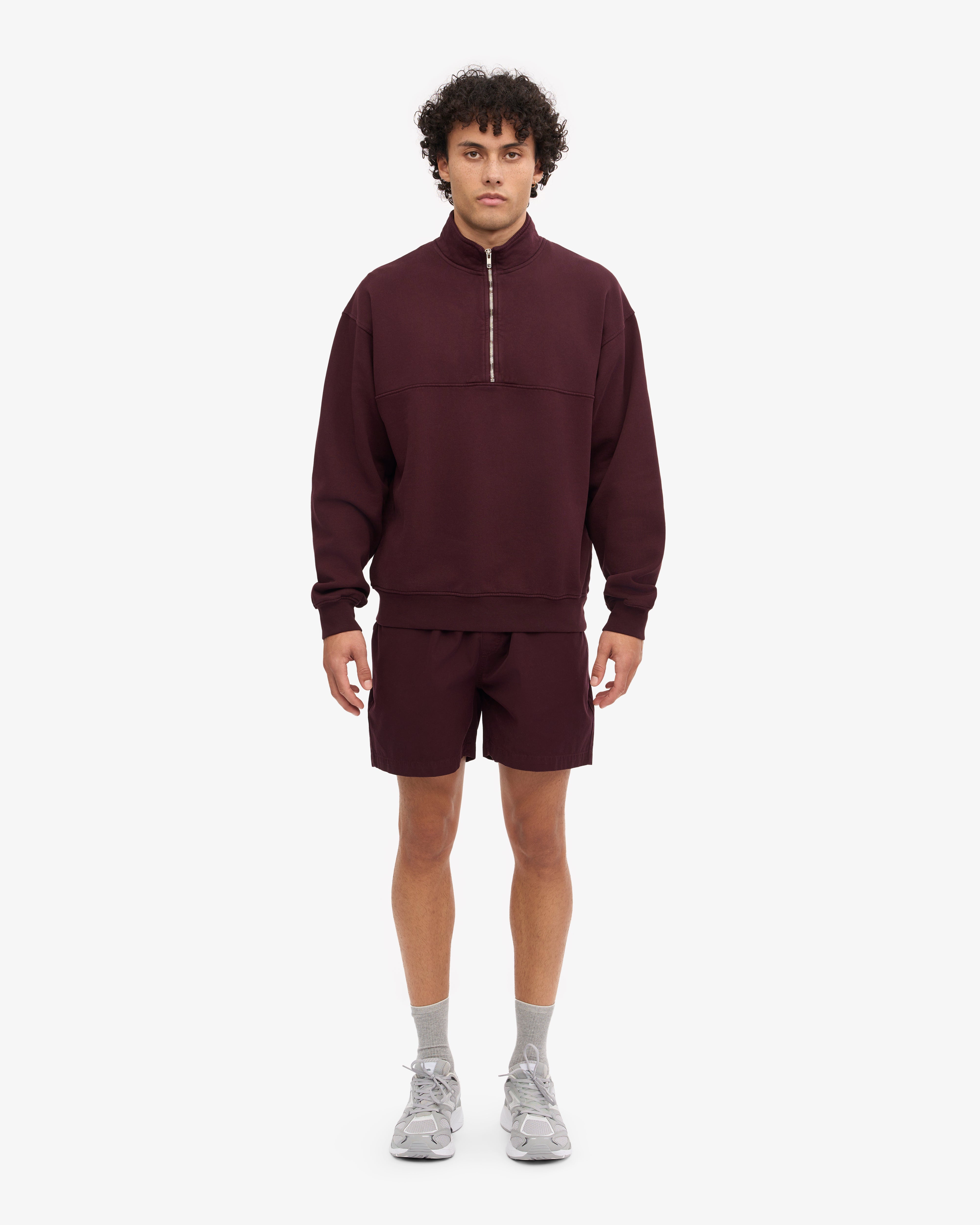Organic Quarter Zip Sweater for Men & Women - Soft Oxblood Red Pullover for Fall & Winter - Perfect for Outdoor Activities & Casual Wear