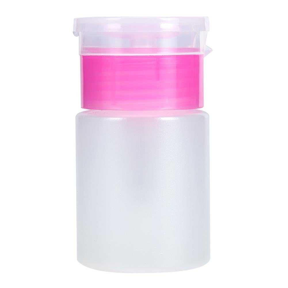 Lockable Push Down Pump Dispenser Bottle for Nail Polish & Makeup Remover - Leakproof Refillable Cosmetic Container (1-Pack) - Perfect for Salon, Travel & Home Nail Care Organization