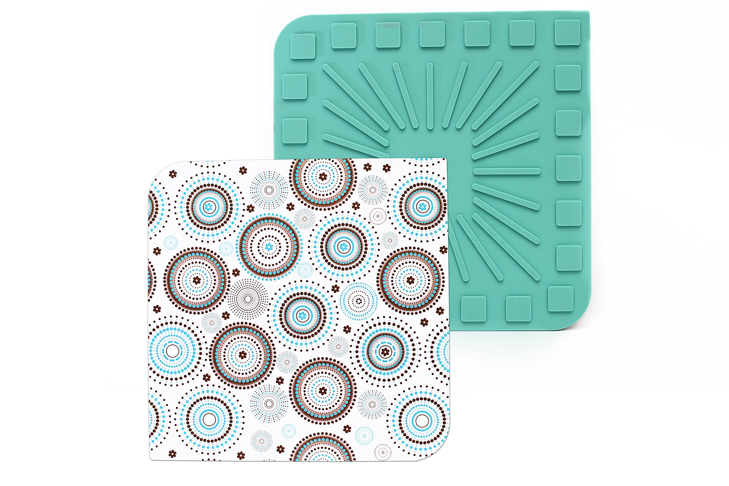 Modgy Heat Resistant Silicone Trivets for Hot Pots & Pans - Decorative Kitchen Countertop Protector, Utensil Rest Mat & Coaster Set - Perfect for Dining Tables, Stovetops & Outdoor Cooking