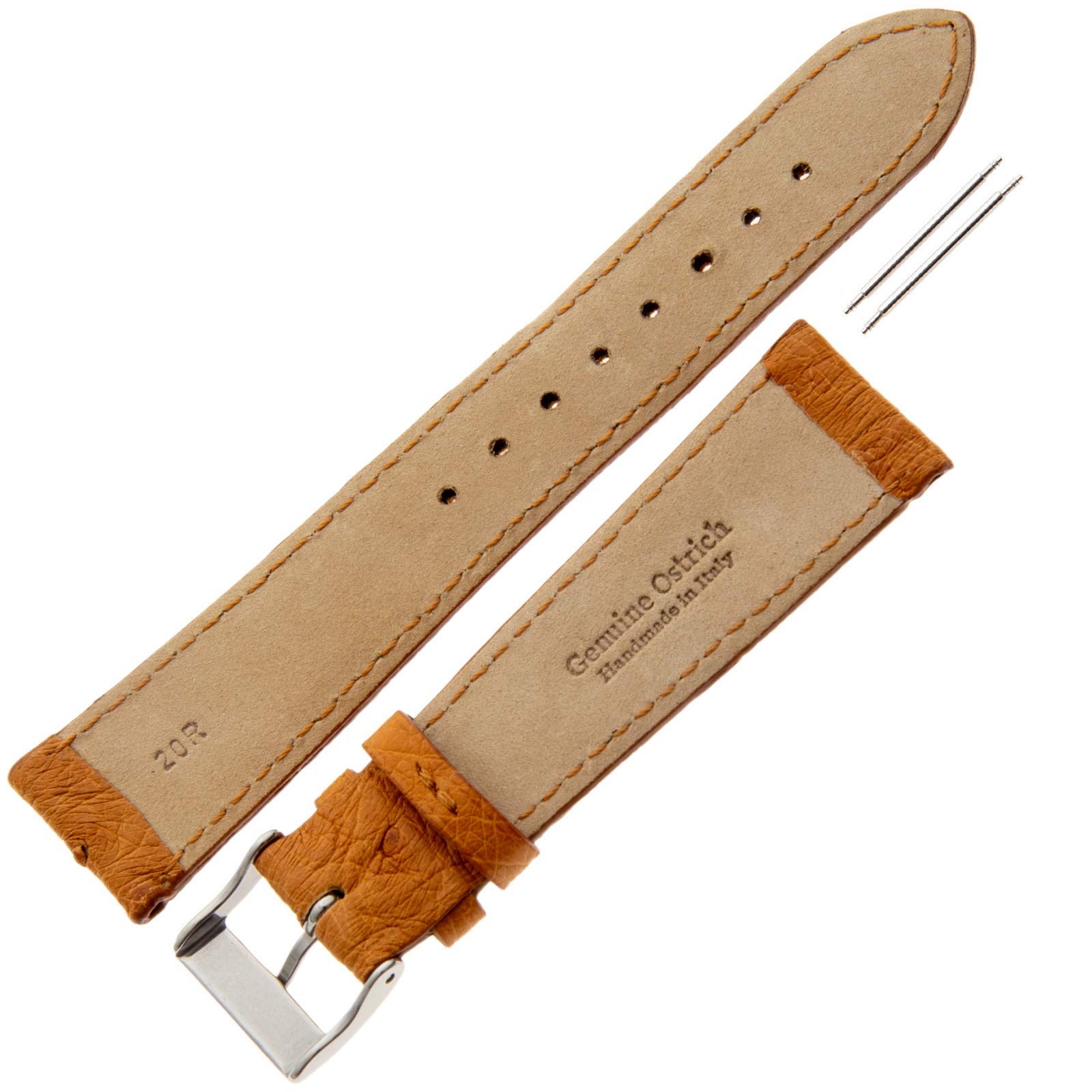 Genuine Ostrich Leather Watch Band 16-20mm for Men & Women - Dress & Casual Watches