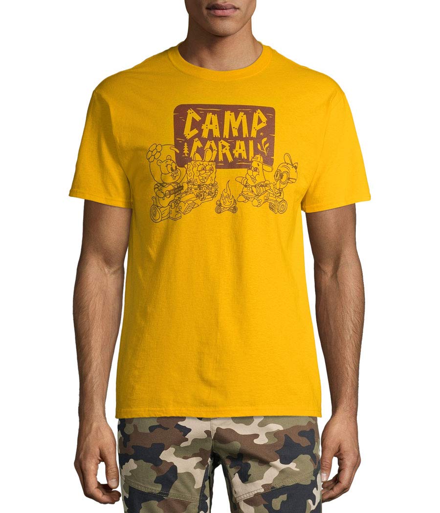 SpongeBob on The Run Camp Coral Graphic T-Shirt for Kids & Adults - Fun Cartoon Tee for Casual Wear, Cosplay, and Gifts