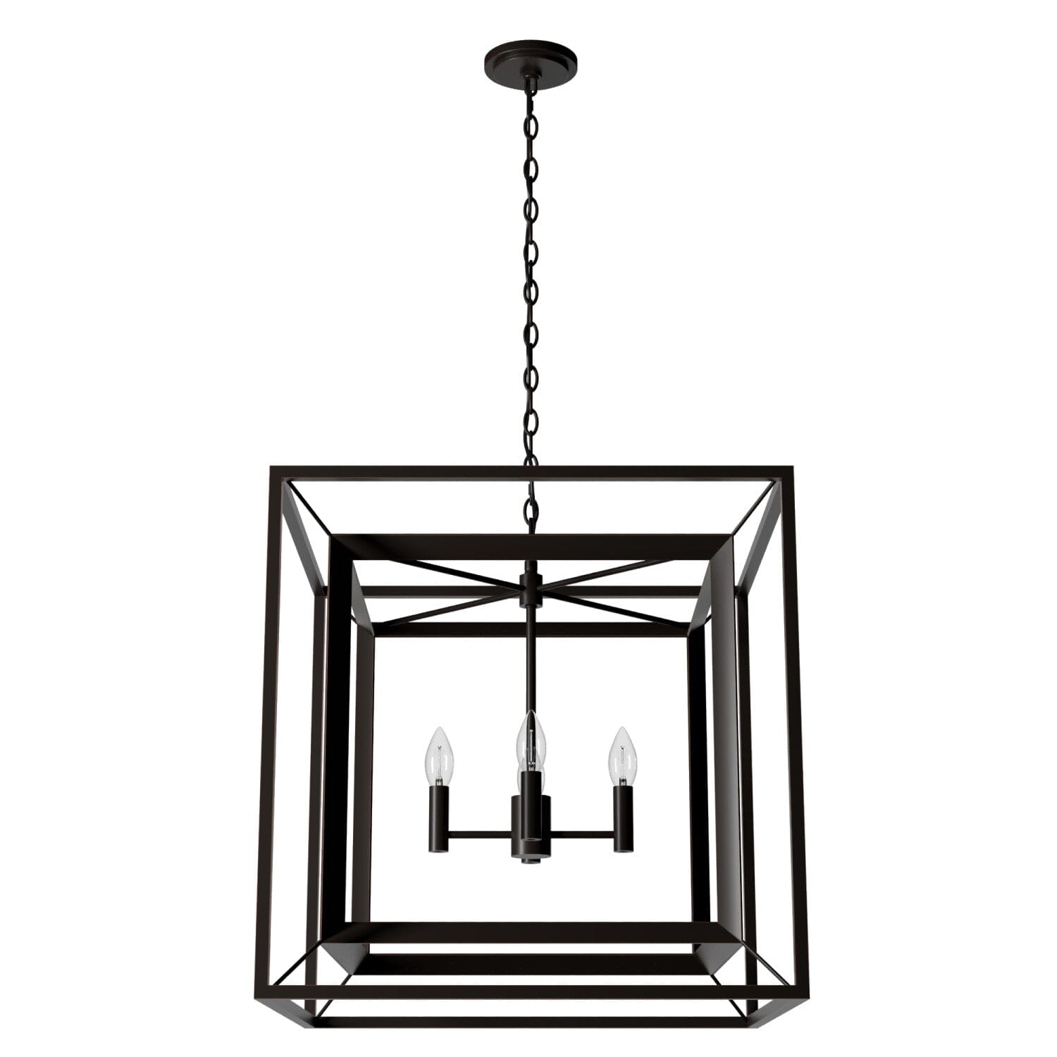 24 Inch Doherty 4-Light Modern Chandelier - Elegant Crystal Ceiling Light Fixture for Dining Room, Bedroom or Living Room Decor