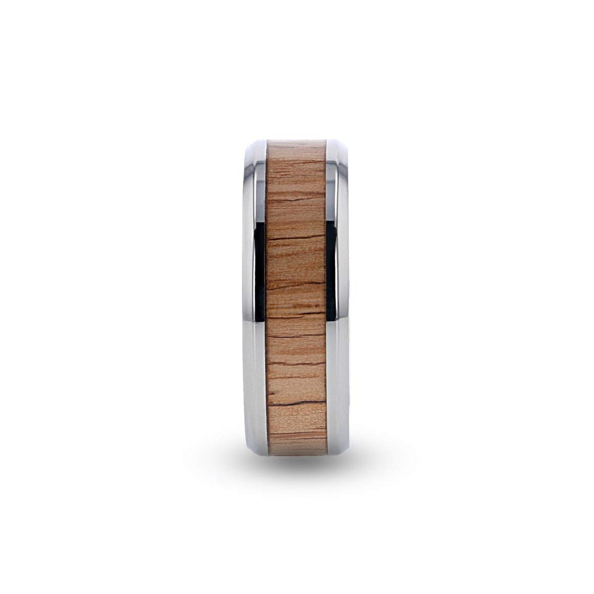 Rubra Men's Titanium Ring with Red Oak Wood Inlay - 8mm Comfort Fit Lightweight Wedding Band for Men - Perfect for Engagements, Weddings & Everyday Wear