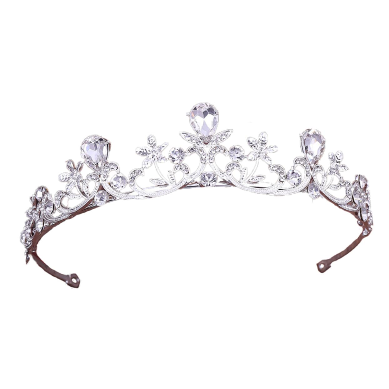 Sparkling Rhinestone Crown Set - 3PCS Wedding Bridal Tiara, Princess Headband for Birthday, Prom & Special Events - Crystal Queen Tiara, Hair Accessories for Kids, Brides & Women (White) - Perfect for Weddings, Parties, Pageants & Photo Shoots