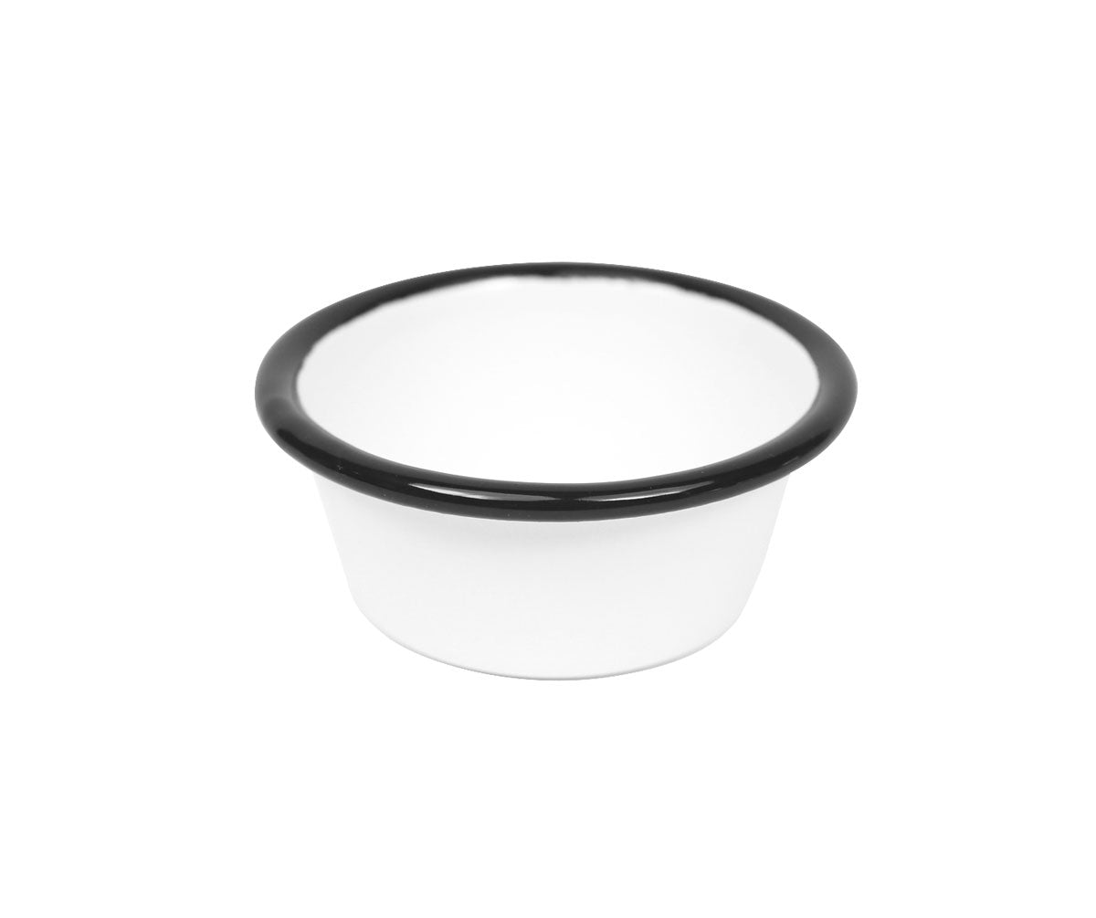 Vintage Style Black Rim Ramekin or Condiment Dish Set of 4 - Perfect for Serving Desserts, Dips, and Small Condiments at Dinner Parties or Home Use