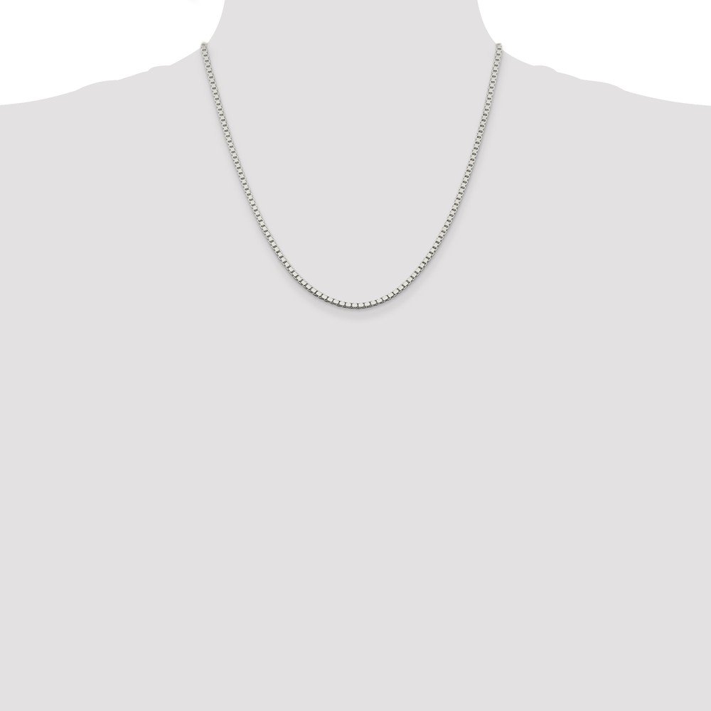 925 Sterling Silver 2.5mm Box Chain Necklace for Women & Men - Durable Lobster Clasp Jewelry Gift for Anniversary, Birthday & Everyday Wear
