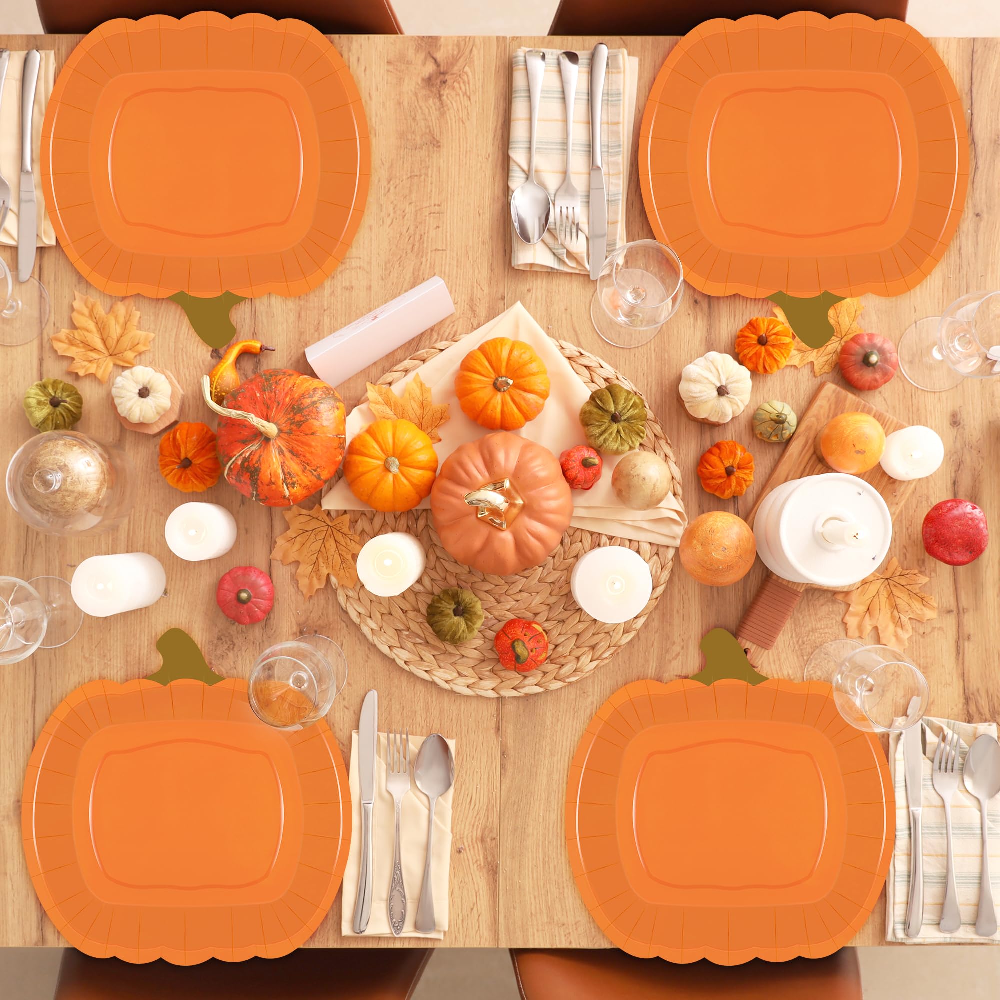 50 PCS Fall Paper Plates - 9.4