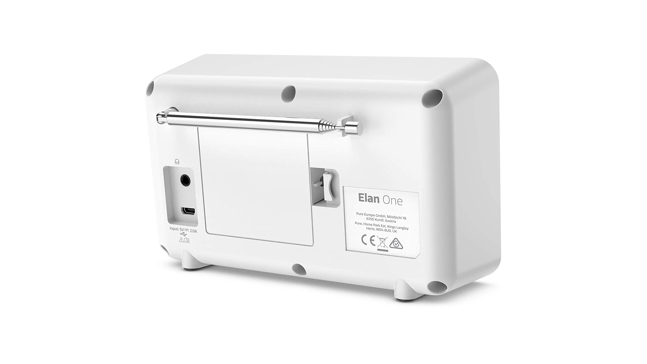 Pure ELAN-ONE FM/DAB+ Digital Radio with Bluetooth 5.0 - Wireless Portable Radio for Home, Office & Travel - White (Perfect for Music Streaming, News & Podcasts)