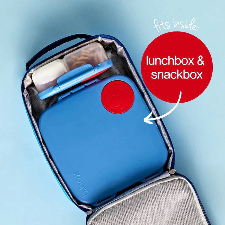 b.box Flexi Insulated Lunch Bag for Kids & Adults - Leakproof, BPA-Free, Eco-Friendly Reusable Lunch Box - Perfect for School, Work, Picnics & Travel - Deep Blue