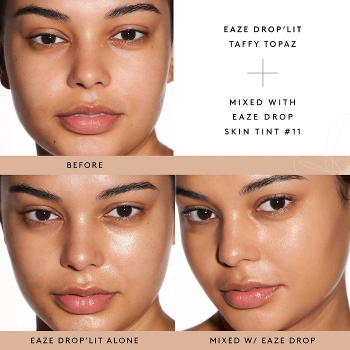 Fenty Beauty Eaze Drop'lit All Over Glow Enhancer - Illuminating Liquid Highlighter for Face & Body | Natural Glow Makeup for Day & Night Wear