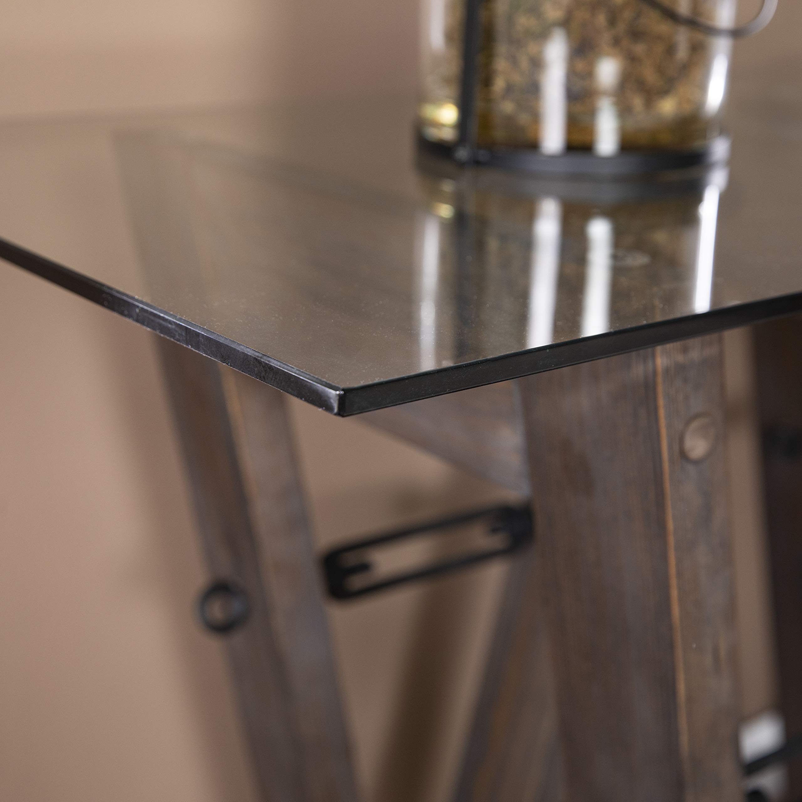 SEI Furniture Garrinston Reclaimed Wood Console Table - Rustic Brown & Black Entryway Sofa Table for Hallway, Living Room & Home Decor