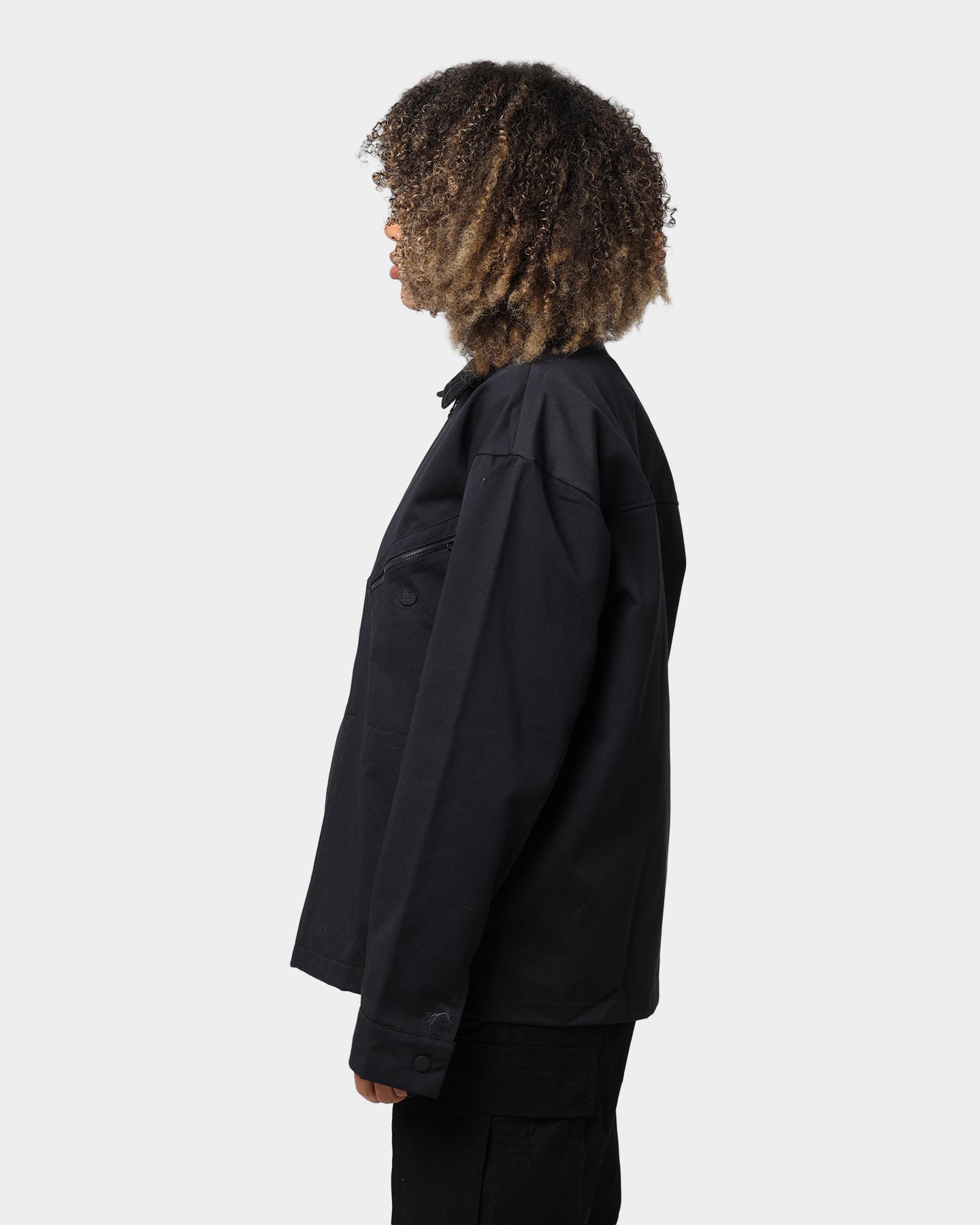 Adidas Trefoil Twill Blouson Jacket - Men's Casual Black Windbreaker for Outdoor Activities & Streetwear Fashion