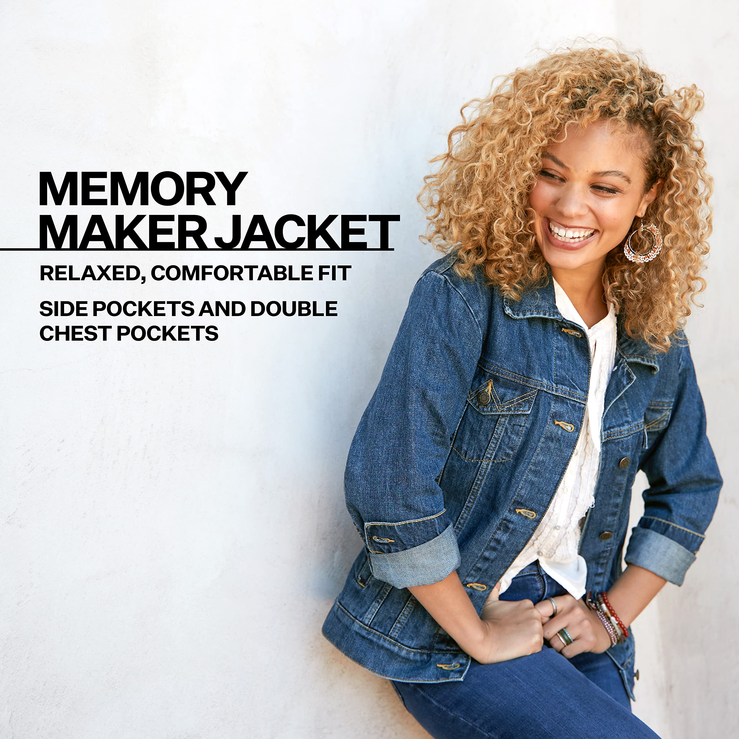 Wrangler Women's Memory Maker Jacket - Lightweight Denim Jacket for Casual Wear, Outdoor Adventures & Travel | Comfortable & Stylish Western Fashion