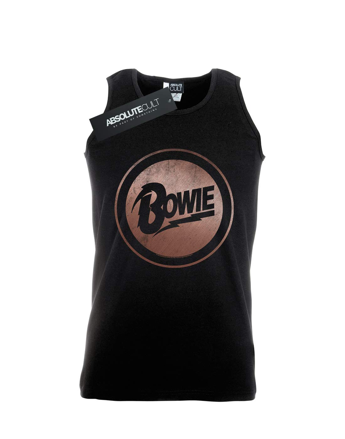 David Bowie Men's Rose Gold Circle Graphic Tank Top - Vintage Rock Tee for Concerts, Casual Wear & Music Lovers