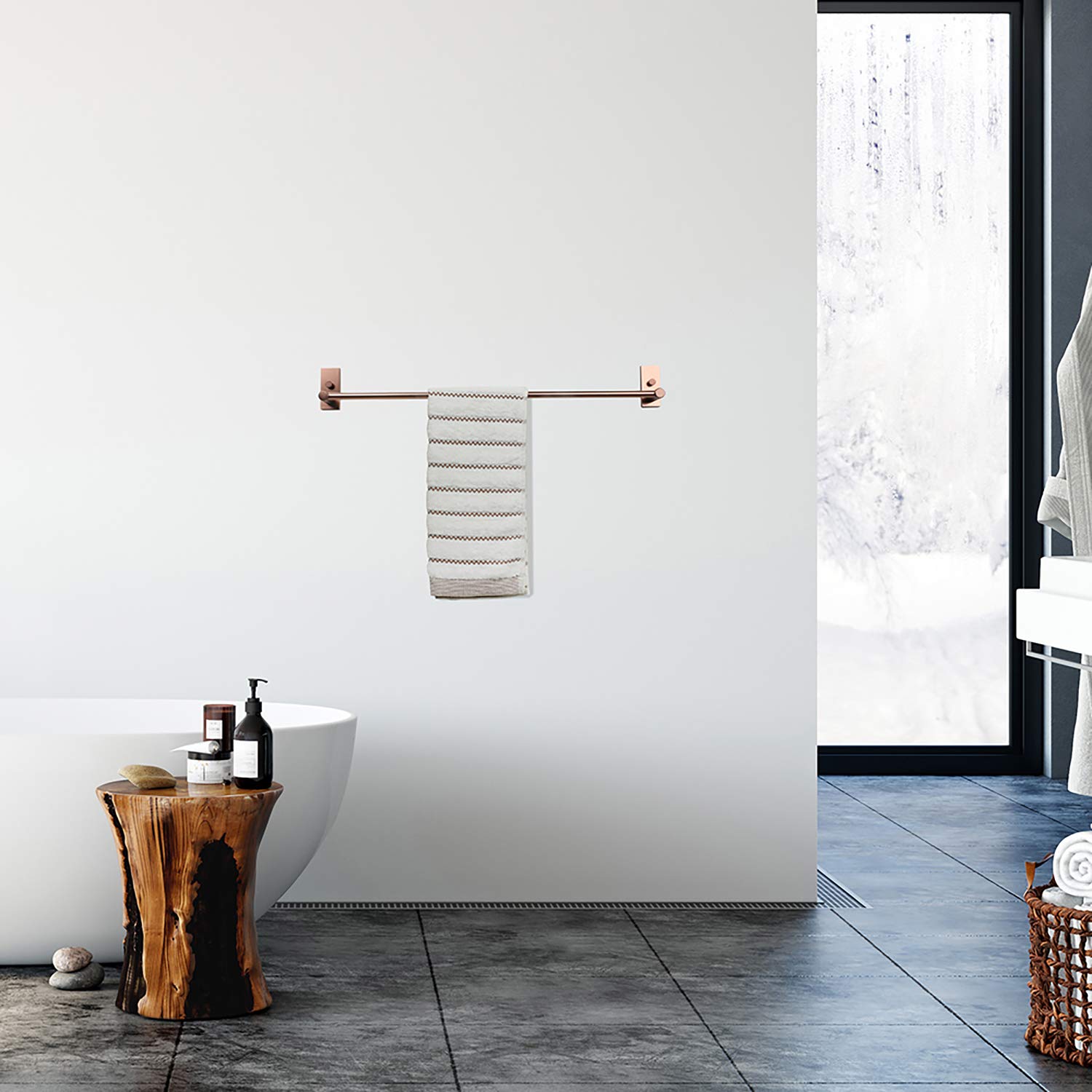 No Drill Stainless Steel Wall Mounted Towel Rack - 26.1