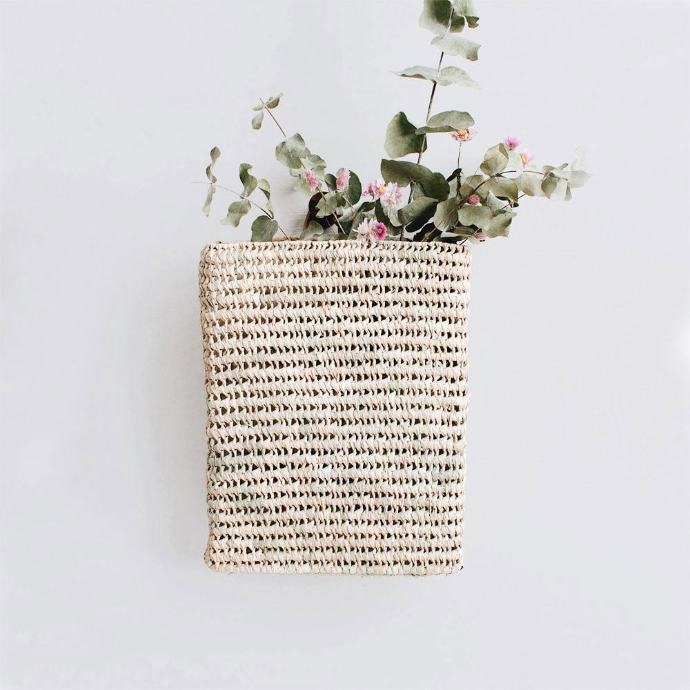 Open Weave Hanging Wall Basket - Natural Woven Storage for Home Decor, Bathroom & Kitchen Organization - Perfect for Plants, Towels, and Small Items