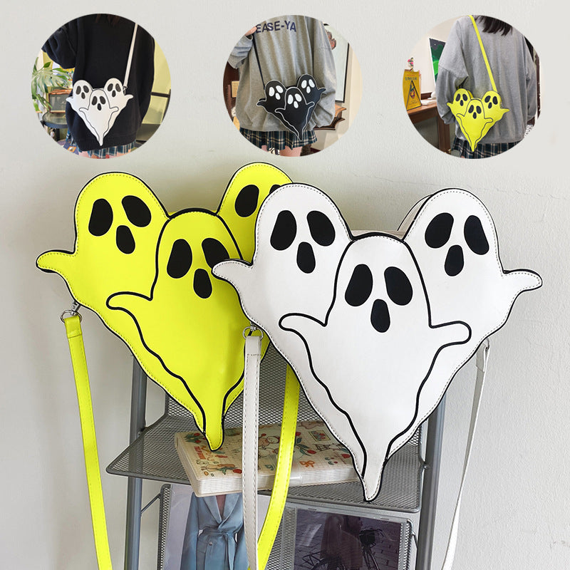 3D Cartoon Ghost Halloween Shoulder Bags for Women - Cute Crossbody Phone Purse with Funny Design | Perfect for Trick-or-Treating, Costume Parties & Spooky Outfits
