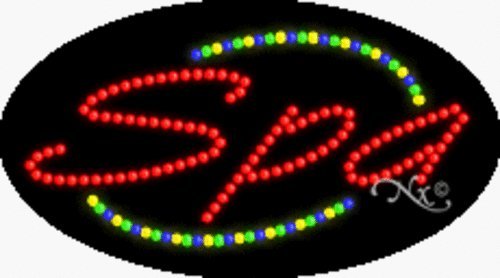 Flashing & Animated LED Spa Sign - Energy Efficient, High Impact for Salon, Massage Parlor & Wellness Center Decor