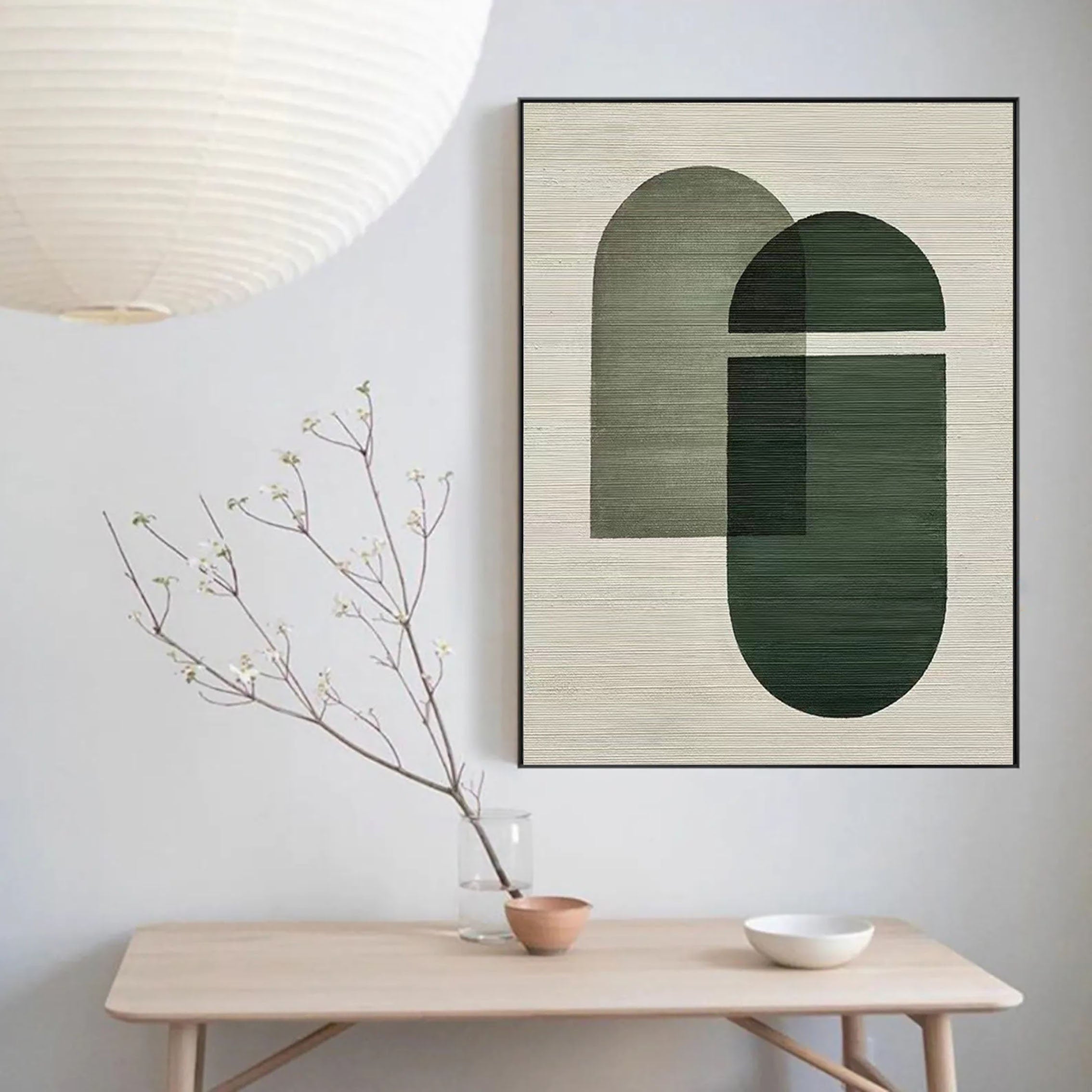 Blue & Green Abstract Wall Art Print #BG008 - Modern Canvas Painting for Living Room, Bedroom & Office Decor