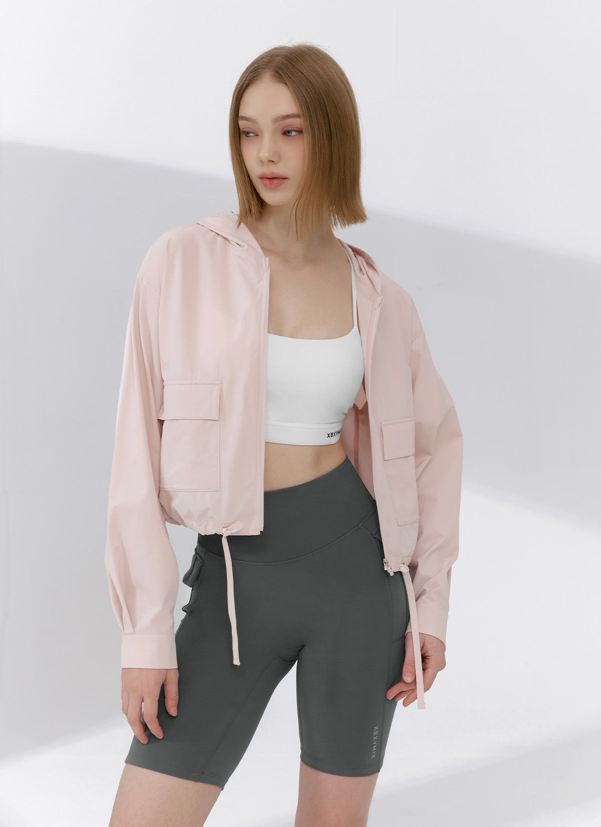 Lightweight Woven Hooded Crop Jacket for Women - Stylish Outerwear for Spring & Fall - Perfect for Casual Outings, Layering & Streetwear Fashion
