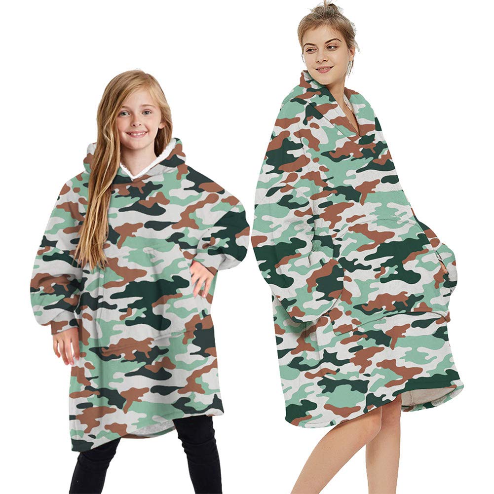 SETSCZY Oversized Blanket Hoodie - Cartoon Pajamas & Wearable Blanket Sweatshirt with Large Front Pocket | Thick Warm Comfy Pullover for Men, Women & Teens | Perfect for Couples, Lounging at Home, Movie Nights & Cold Weather