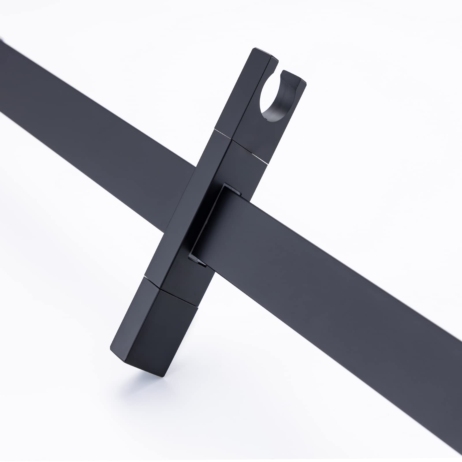 Premium Matte Black Brass Shower Slide Bar with Adjustable Height - Handheld Shower Wand Holder with Hose - Wall Mount Bathroom Accessory for Luxurious Spa Experience at Home