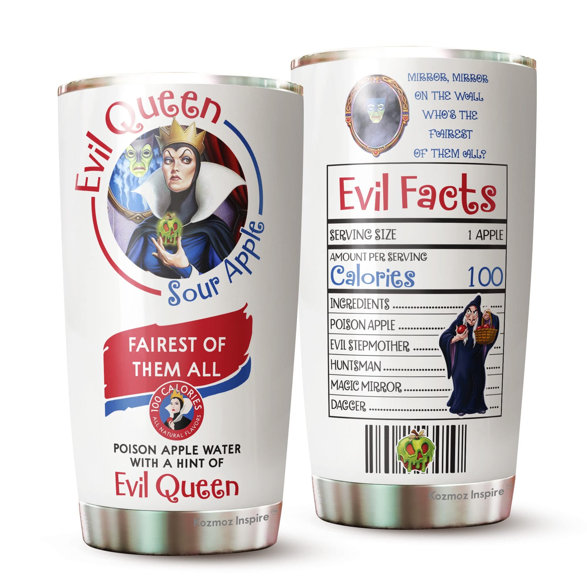 Villains Coffee Tumbler 20oz - Stainless Steel Insulated Travel Mug with Evil Facts Print - Halloween & Christmas Gift for Women, Men, Coworkers - Perfect for Office, Travel, and Outdoor Adventures