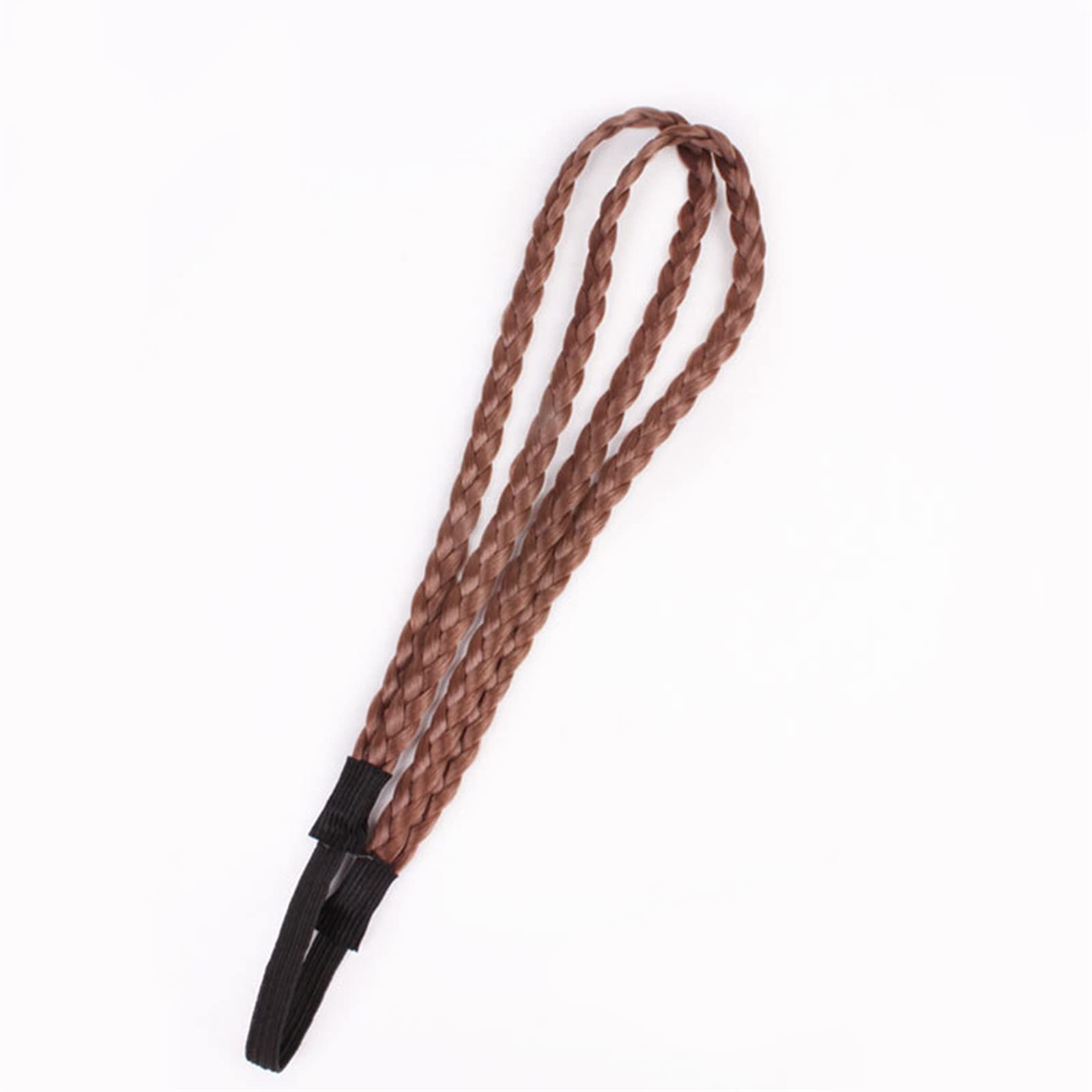 LYWBYXGS Synthetic Braided Headband - Double Braided Elastic Hair Band, Brown - Perfect for Women's Fashion, Boho Style, and Everyday Hair Accessories