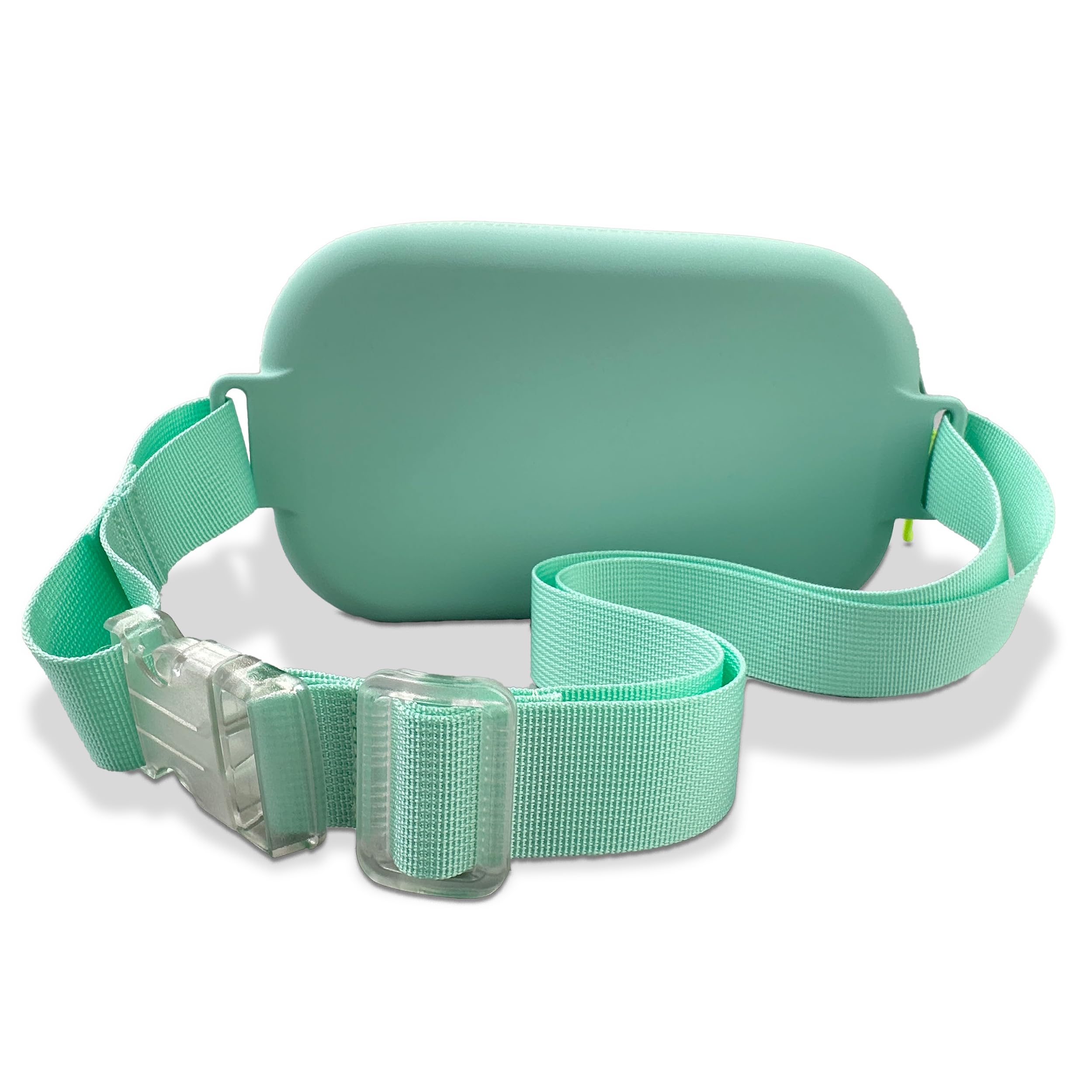 Waterproof Silicone Fanny Pack - Adjustable Crossbody Waist Bag with Multiple Pockets for Phone, Wallet & Essentials | Perfect for Travel, Hiking, Concerts & Daily Use (Soft Mint Green)