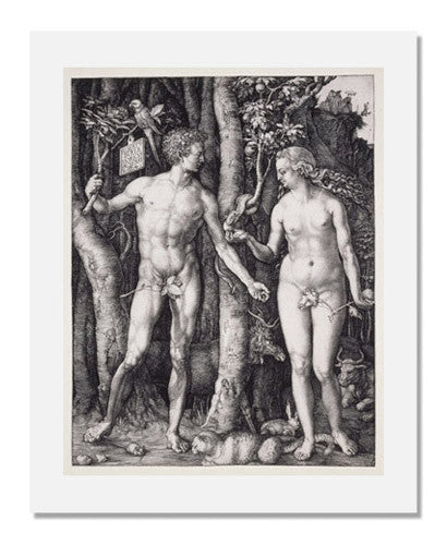Albrecht Dürer The Fall of Man (Adam and Eve) Engraving Print - Renaissance Art Masterpiece for Home Decor & Art Collection