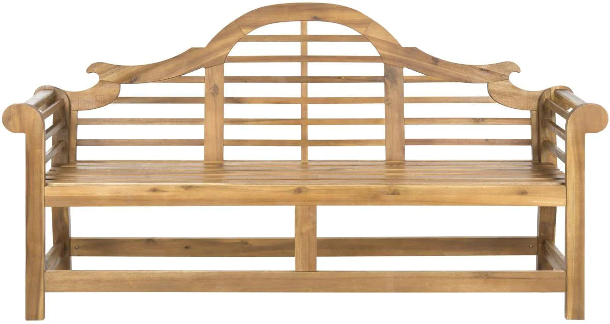 Natural Finish Arched Bench - Elegant Indoor/Outdoor Seating for Patio, Garden, or Entryway