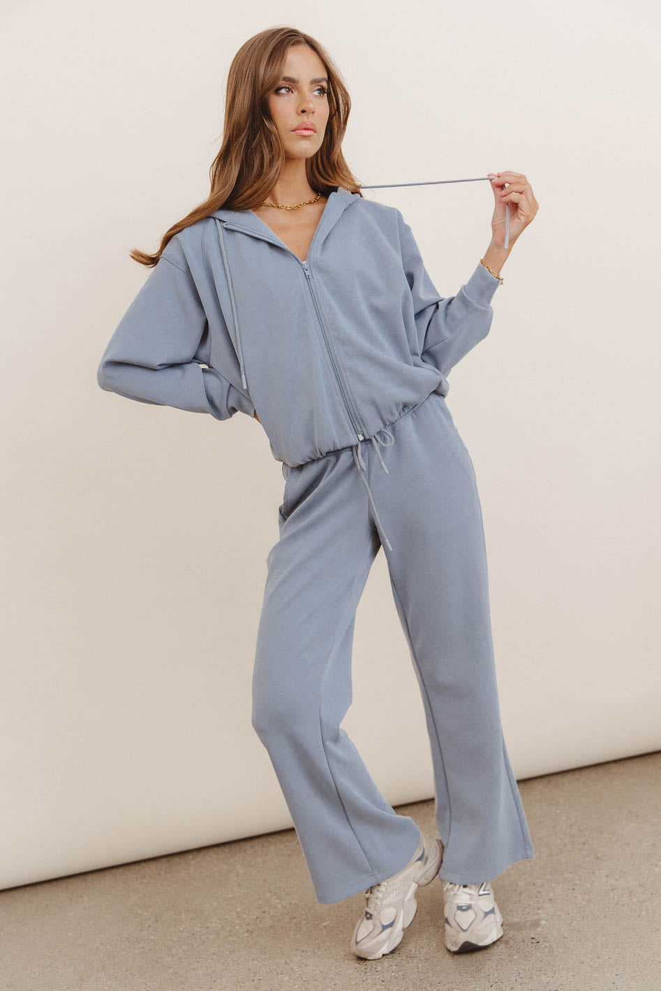 Stylish Blue Balance Wide Leg Pants for Women - Comfortable High Waisted Palazzo Trousers for Casual Wear, Office & Travel