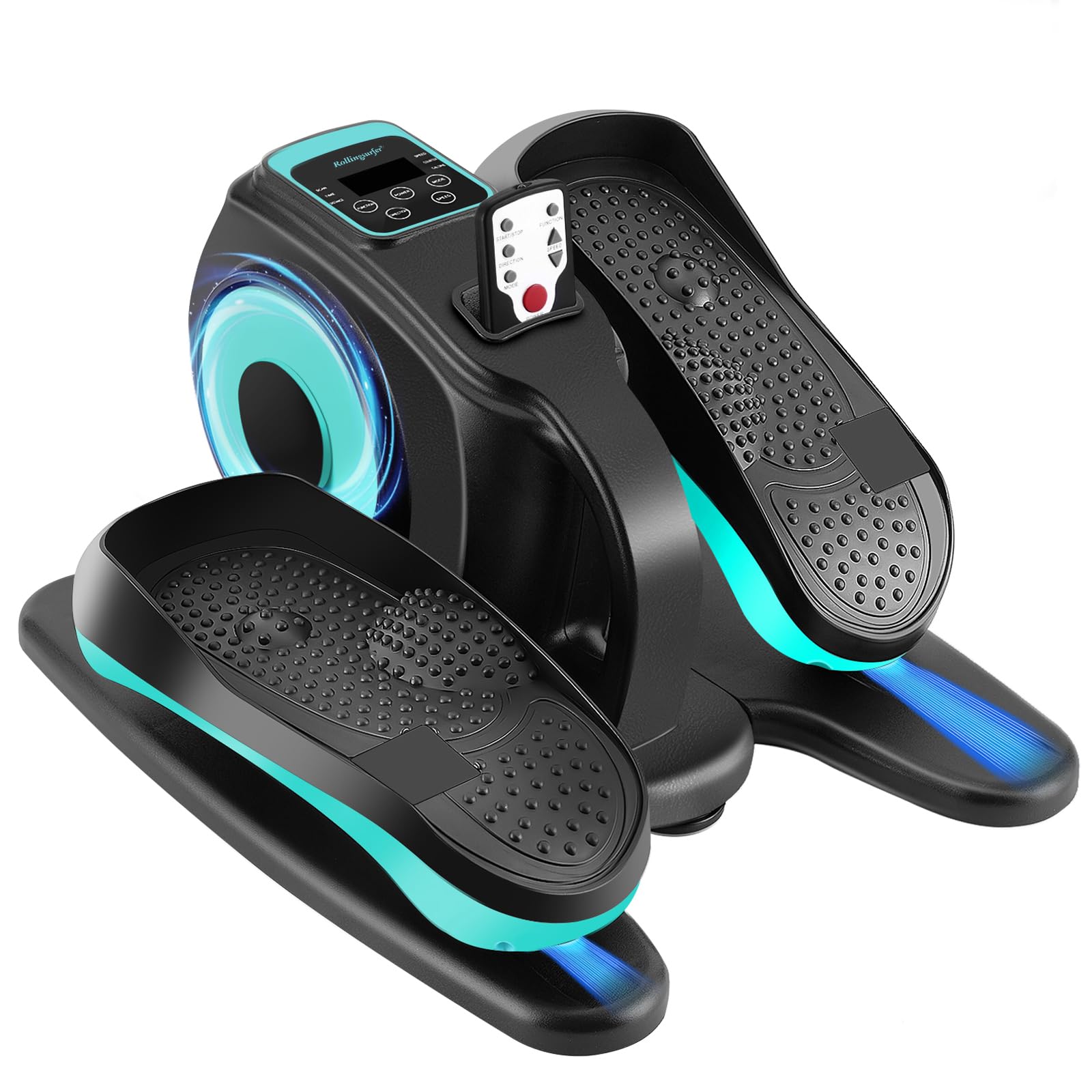 Under Desk Elliptical Machine - Electric Leg Exerciser for Seniors & Adults - Compact Seated Pedal Exerciser with Remote Control - Portable Home & Office Fitness Equipment for Low-Impact Workouts While Sitting