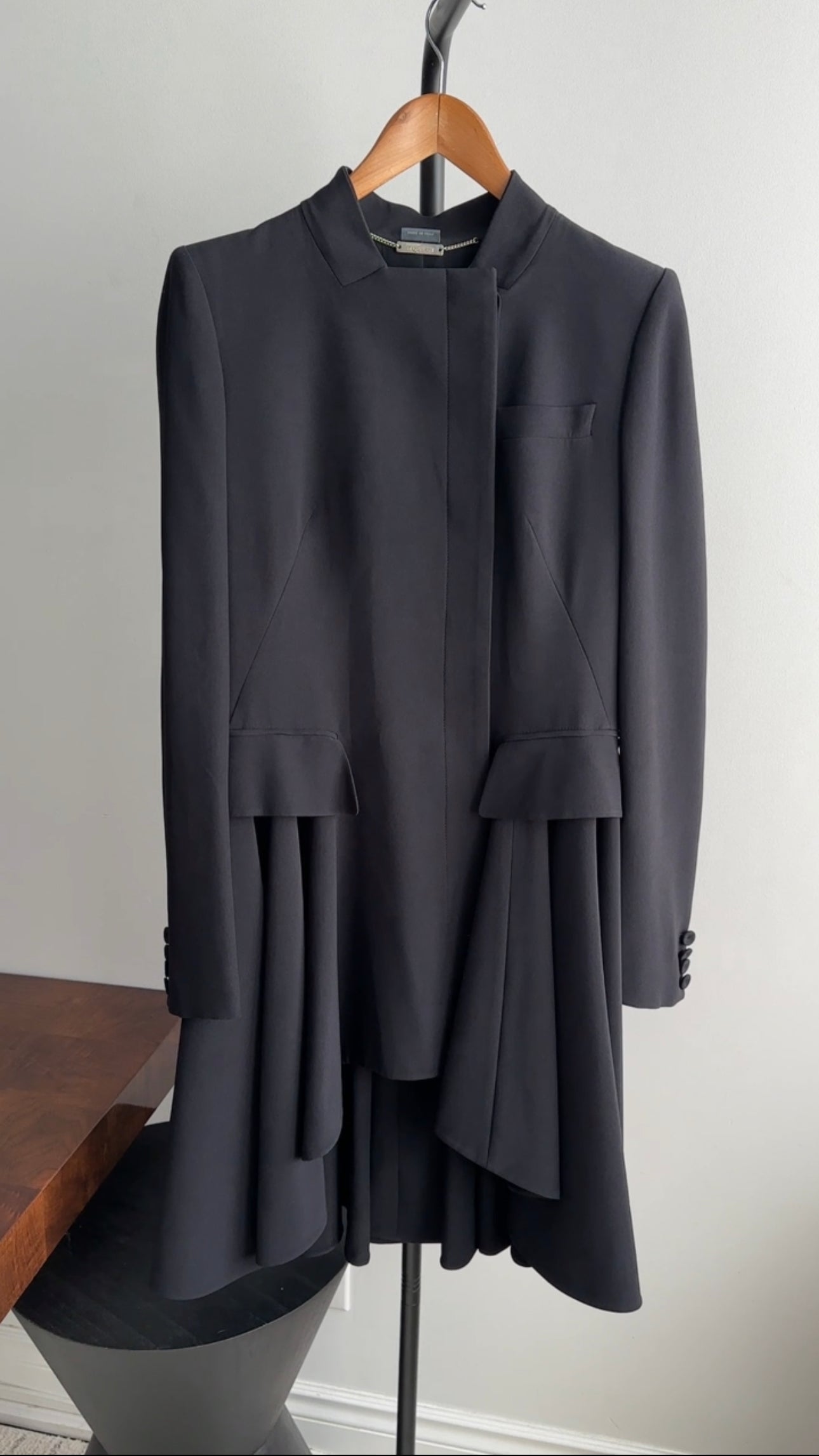 Alexander McQueen Black Dress Coat - Women's Size IT44 / US 8 | Elegant Formal Wear for Evening Events & Special Occasions