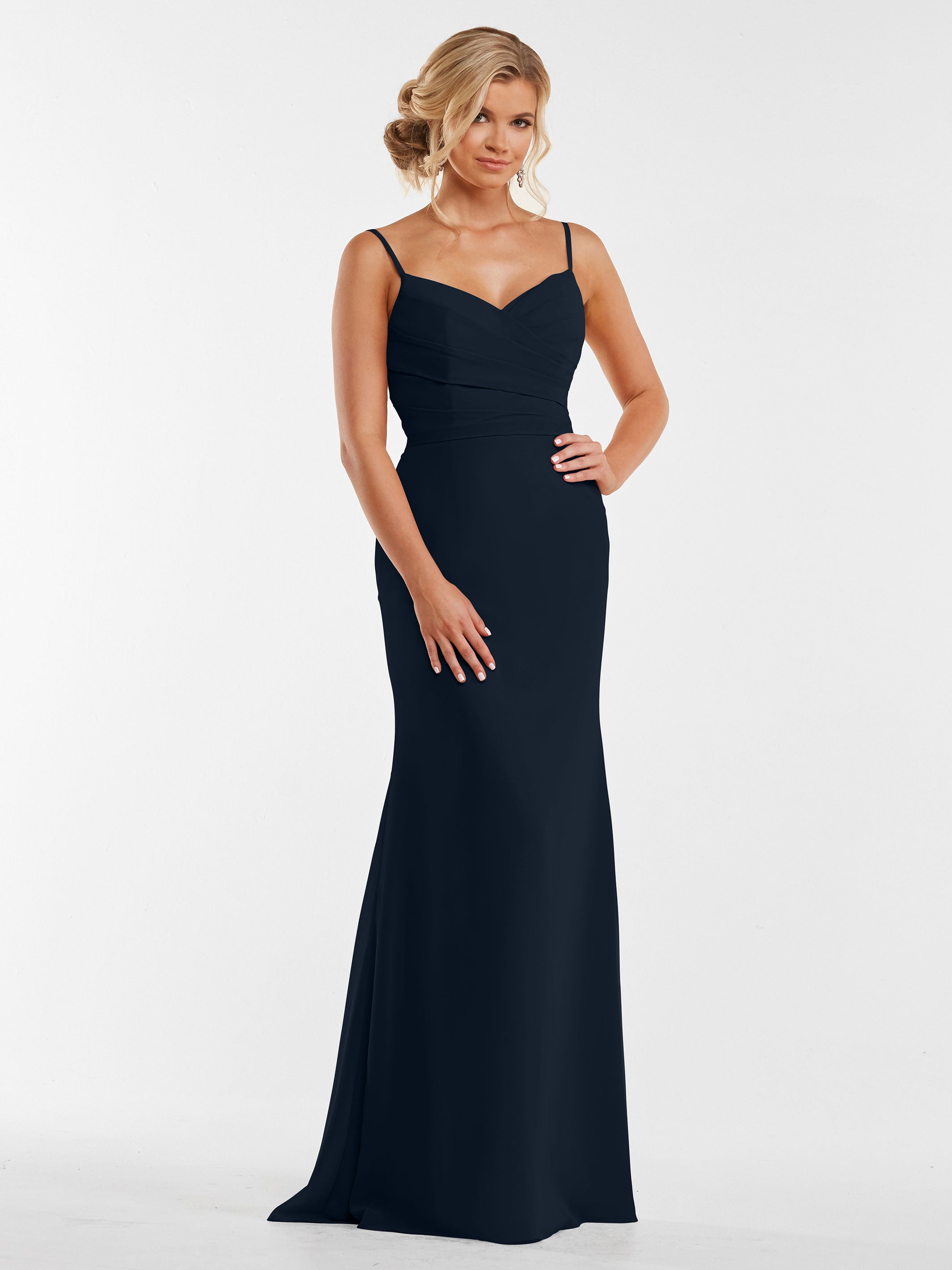 Elegant 80169 Chiffon Sheath Bridesmaid Dress with Pleated Bodice - Perfect for Weddings, Formal Events & Special Occasions
