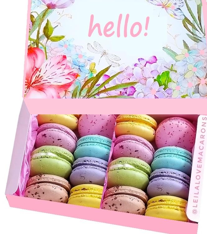 LeilaLove Specialty Box of 15 French Macarons - Seasonal Assortment Gift Box for Holidays, Birthdays & Special Occasions
