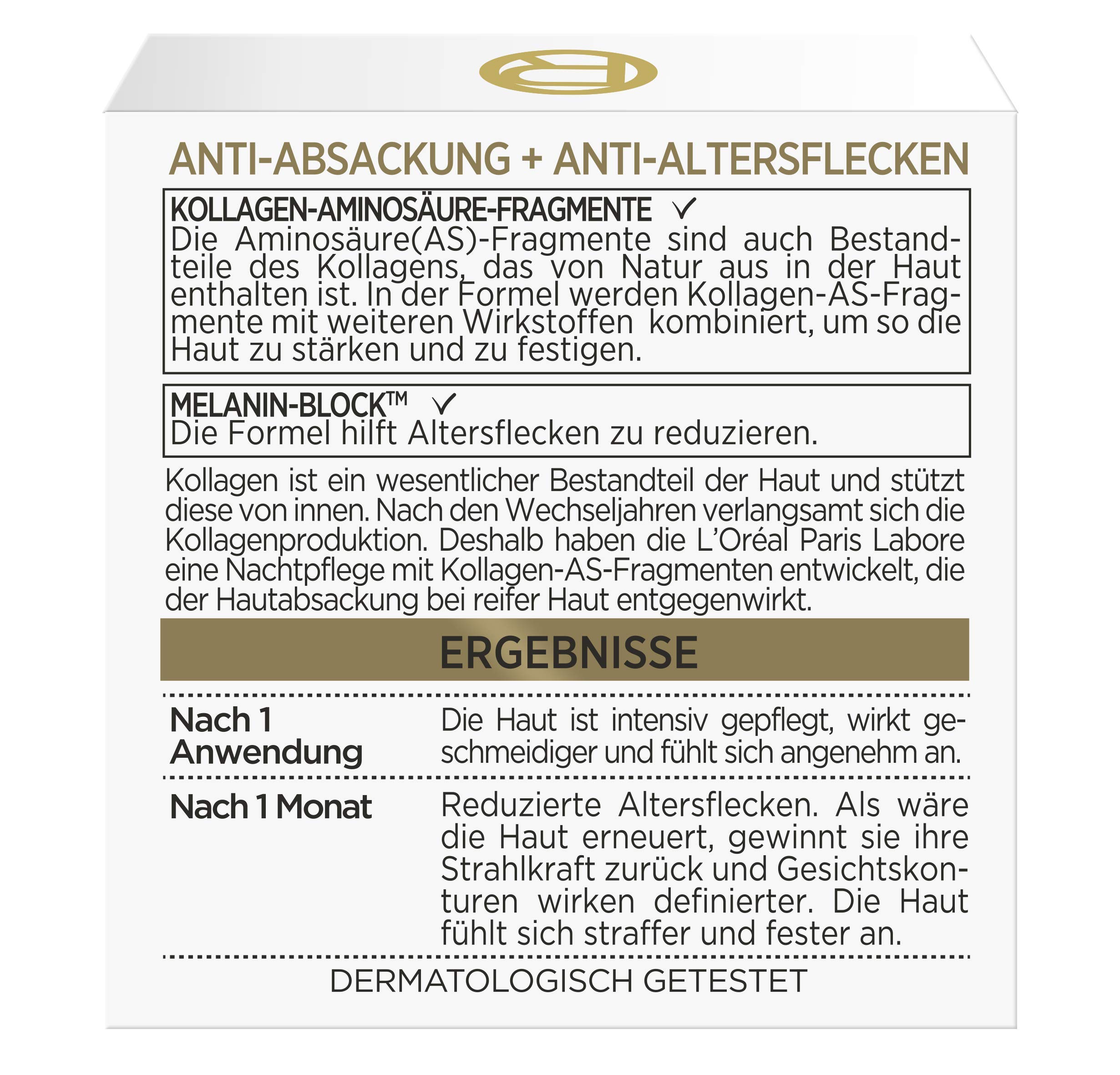 L'Oréal Paris Age Perfect Pro Collagen Expert Night Cream - Anti-Aging Firming Moisturizer for Mature Skin with Collagen AS Fragments, 50ml | Reduces Wrinkles & Age Spots | Perfect for Nighttime Skincare Routine & Anti-Aging Regimen